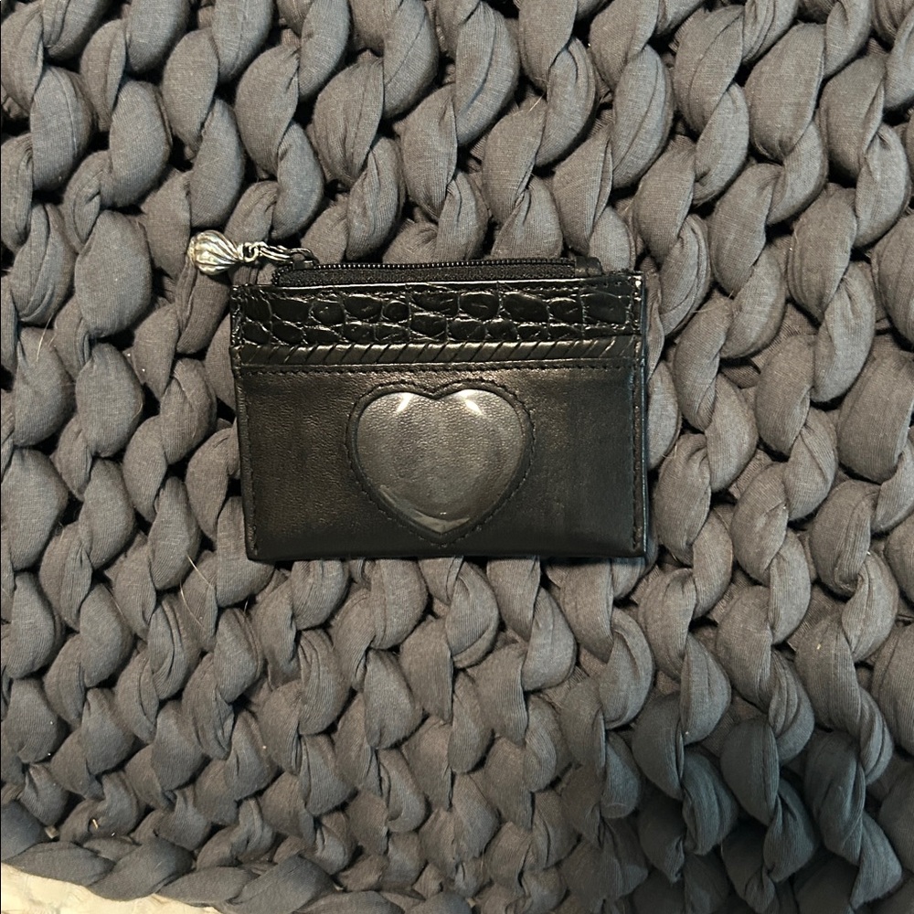 Brighton Black Heart Leather Coin Purse